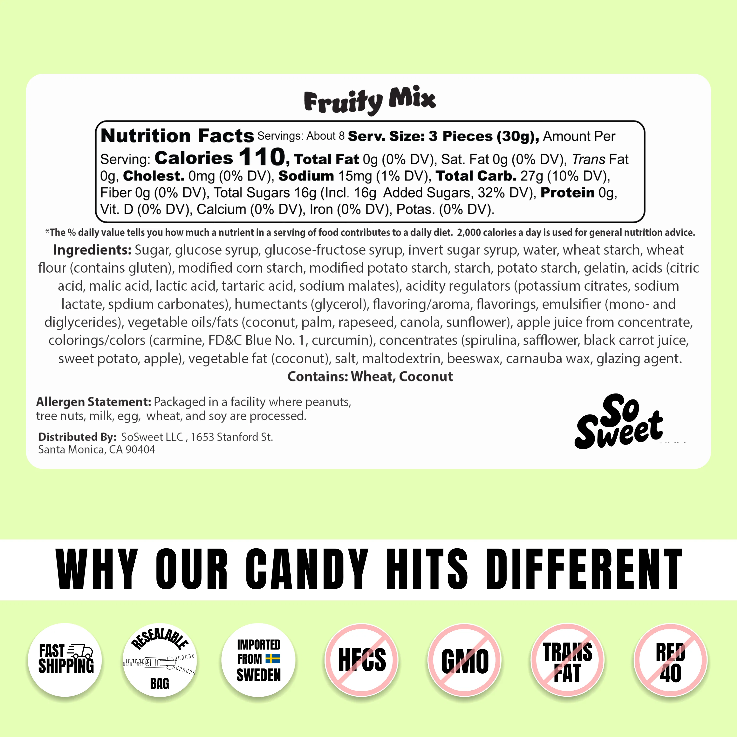 Swedish Candy 1/2lb Fruity Mix - Image 5